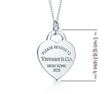 "Return to Tiffany" Heart Tag Pendant Medium on a 18" Chain