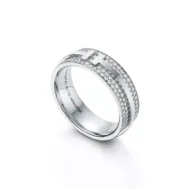 Tiffany T Wide Pavé Diamond Ring in White Gold 