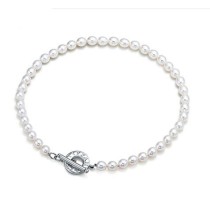 Tiffany Toggle Necklace With Cultured Pearls