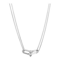  Tiffany City HardWear Double Link Pendant in Sterling Silver with Pavé Diamonds