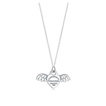 "Return to Tiffany"  Angel Heart Tag Charm Pendant on a 18" Chain Necklace