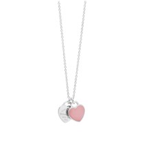 Return to Tiffany™ Mini Pink Double Heart Tag Pendant 