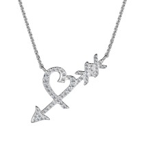 Paloma Picasso Graffiti Heart & Arrow Diamond White Gold Pendant