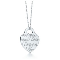 Tiffany Notes "I love you" Heart tag pendant on a 16" chain
