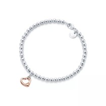 Elsa Peretti® Rosegold Open Heart Bead Bracelet 8" 