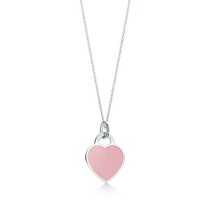 Return to Tiffany™ Pink Heart Tag Charm Pendant in Silver