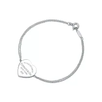Return to Tiffany™ Heart Tag Double Chain Bracelet in Silver