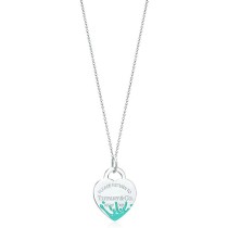 Return to Tiffany Color Splash Heart Tag Pendant On 17.5" Chain