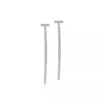 Tiffany T Diamond Bar Earrings Sterling Silver
