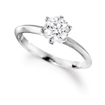 Engagement Ring 1 Ct. Solitaire Ring Platinum Clad