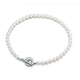 Tiffany Toggle Necklace With Cultured Pearls