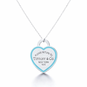 Tiffany & Co Return to Tiffany Blue Enamel Outline Heart Tag Pendant