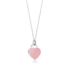 Return to Tiffany™ Pink Heart Tag Charm Pendant in Silver