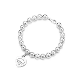 "Return to Tiffany" Heart Tag Bead Bracelet in Silver, 8 mm