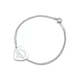 Return to Tiffany™ Heart Tag Double Chain Bracelet in Silver