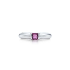 Tiffany Square Stacking Ring with Purple Tourmaline