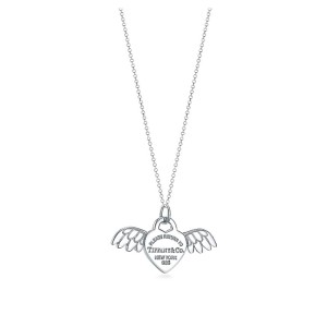 "Return to Tiffany"  Angel Heart Tag Charm Pendant on a 18" Chain Necklace