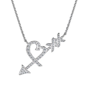 Paloma Picasso Graffiti Heart & Arrow Diamond White Gold Pendant