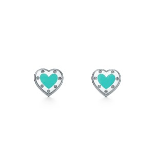 Tiffany Blue® Enamel LOVE Heart Tag Earrings