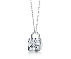Tiffany Box Lock Charm Pendant. Sterling Silver