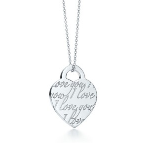Tiffany Notes "I love you" Heart tag pendant on a 16" chain