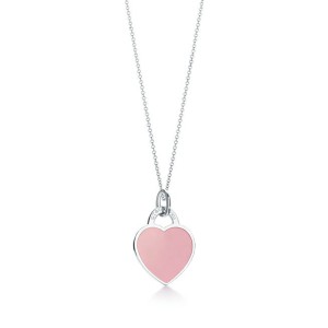 Return to Tiffany™ Pink Heart Tag Charm Pendant in Silver