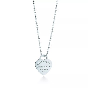 Return to Tiffany Heart tag pendant on a 34" beaded chain. 