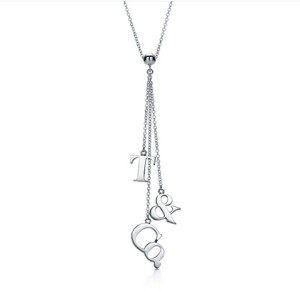 Tiffany T & Co. Letters Lariat Pendant On a 16" Chain