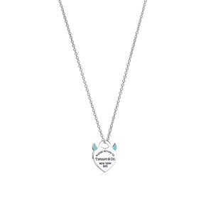 "Return to Tiffany" Devil Heart Tag Charm in Silver on a 18" chain