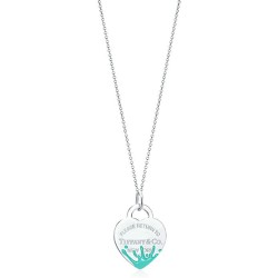 Return to Tiffany Color Splash Heart Tag Pendant On 17.5