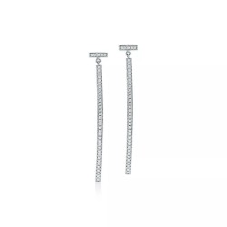 Tiffany T Diamond Bar Earrings Sterling Silver